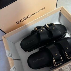 BCBGeneration Black Footwear with Gold Accents